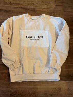 Fear of God Cream Graphic Crewneck Sweatshirt